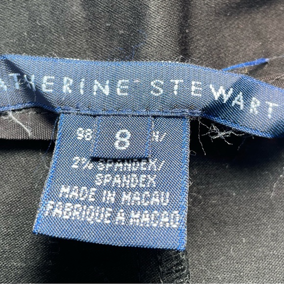 Catherine Stewart Black Cotton Capri Peddle Pusher Crop Palm Tree Pants - Picture 5 of 6